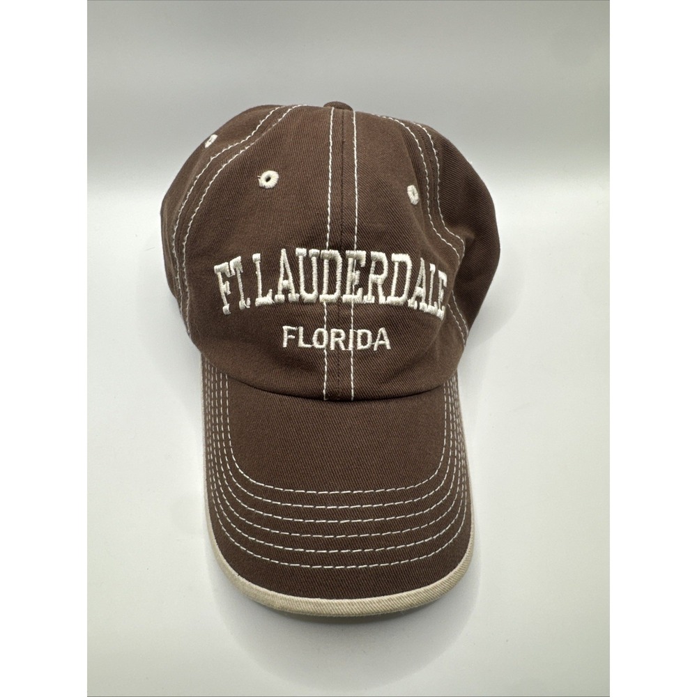 FT LAUDERDALE FL Hat Baseball Ball Cap ADJUSTABLE Brown Relaxed Fit